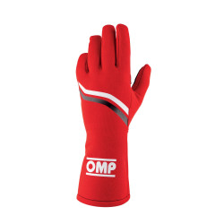 Guanti da gara omologati FIA OMP DIJON (cuciture interne), rosso/bianco/nero