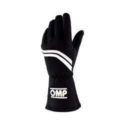 Guanti da gara omologati FIA OMP DIJON (cuciture interne), nero/bianco