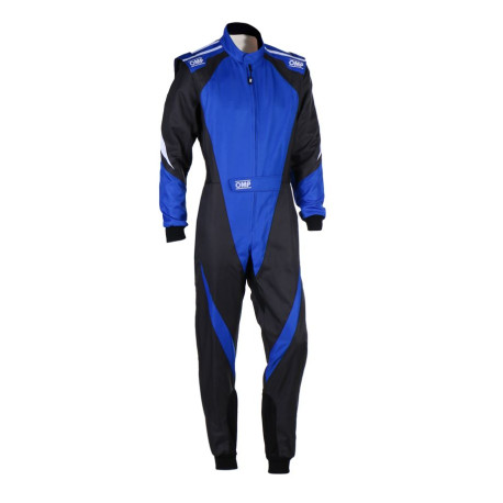 Tute Tuta da karting per bambini omologata CIK-FIA OMP KS-3X, nero/blu | race-shop.it