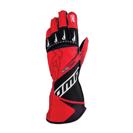 Guanti Guanti da karting OMP KS-2R (cuciture esterne), rosso/nero | race-shop.it