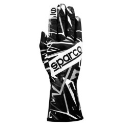 Guanti da karting Sparco K-ROOKIE (cuciture interne), nero/bianco