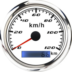 Manometro RACES Marine BIANCO - Tachimetro aggiuntivo (120kmh) con sensore GPS