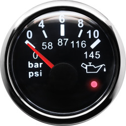 Manometro RACES Marine - Pressione dell`olio (0-10bar) con avvertimento