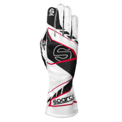 Guanti da gara Sparco K-ARROW + 2025 con FIA, bianco/nero