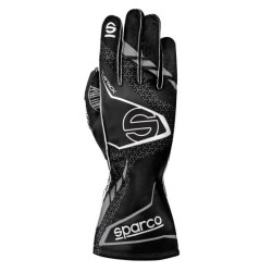 Guanti da karting Sparco K-ATTACK 2025 (cuciture esterne), nero/grigio