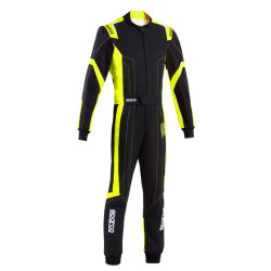 Tuta da gara per bambini SPARCO THUNDER K48 ADV con FIA, nero/giallo fluo