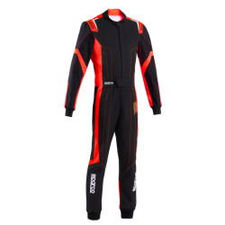 Tuta da gara per bambini SPARCO THUNDER K48 ADV con FIA, nero/rosso