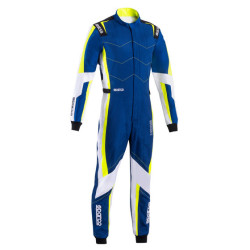 Tuta da gara per bambini SPARCO Kerb Advanced K48 con FIA, blu/giallo fluo