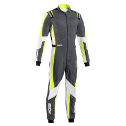 Tuta da gara per bambini SPARCO Kerb Advanced K48 con FIA, grigio/giallo fluo