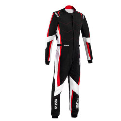 Tuta da karting per bambini omologata CIK-FIA SPARCO Kerb Advanced K48, nero/rosso