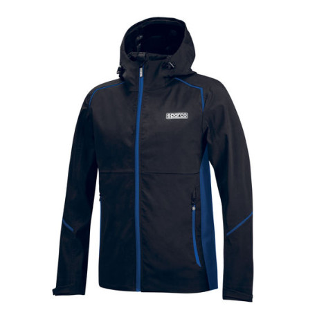 Felpe con cappuccio e giacche Sparco Shell Waterproof Giacca, nero/blu | race-shop.it