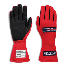 Guanti da gara omologati FIA Sparco MARTINI RACING LAND 2025 (cuciture interne), rosso