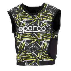 Sparco SJ Pro K-3 Giacca protettiva per costole da bambino, nero/giallo fluo