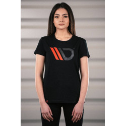 T-shirt da donna MAXTON Design, nero con logo rosso