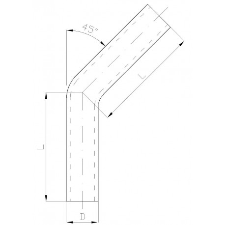 Gomito in alluminio 45° Tubo in alluminio - gomito 45°, 60mm (2,36") | race-shop.it