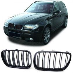 Griglia sportiva prestazioni a doppia barra lucida adatto a BMW X3 E83 06-11 DANNEGGIATO