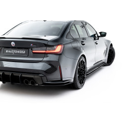 MAXTON DESIGN Street Pro splitter laterali posteriori per BMW M3 Sedan / Touring G80 / G81, nero-rosso, V3