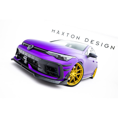 Body kit e accessori visivi MAXTON DESIGN splitter anteriore per Volkswagen Golf R Mk8 Facelift, nero lucido, V4 | race-shop.it