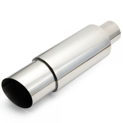 Silenziatore universale RACES Chrome 89mm, ingresso 2,25" (57mm)