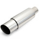 A parete singola - rotondo Silenziatore universale RACES Chrome 89mm, ingresso 2,75" (70mm) | race-shop.it