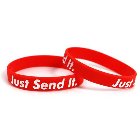 Rubber wrist band Just Send it braccialetto (Rosso) | race-shop.it
