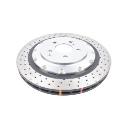DBA 5000 series Crossed Drilled & Dimpled Silver Hat DBA53359SLVXD (2 pcs)