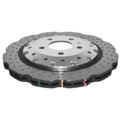 DBA 5000 series Crossed Drilled & Dimpled Silver Hat DBA52835WSLVXD (2 pcs)