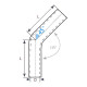Gomiti 45° Curva in silicone RACES Basic 45° - 80mm (3,15") | race-shop.it