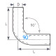 Gomiti 90° Curva in silicone RACES Basic 90° - 85mm (3,35") | race-shop.it