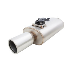 Varex exhaust valve muffler 5.5"x9.5"x15" Flanged Inlet 2.5", Double-Wall Tip 4"
