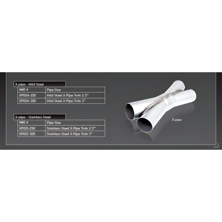 Sezioni tubi a X XFORCE X-pipe in acciaio inox 63 mm | race-shop.it