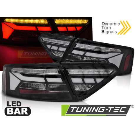 Fari Fanali posteriori LED BAR neri SEQ compatibili con AUDI A5 11-16 OEM BULB | race-shop.it