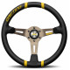 Bazár 3 volante a raggi MOMO DRIFTING 350mm, Nero Giallo pelle INCOMPLETO | race-shop.it