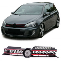 RACES griglia (Sport Honeycomb) per VW Golf 6 also GTI 08-132, nero, rosso DANNEGGIATO