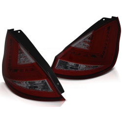 FANALI POSTERIORI A LED FORD FIESTA MK7 08-12 HB ROSSO SFUMATO LED BAR