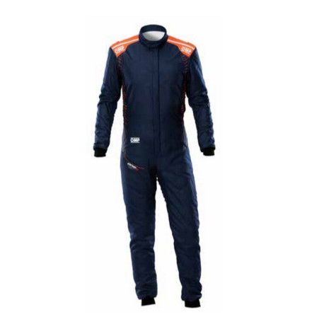 Tute FIA race suit OMP ONE-S Air, navy blue/fluo orange | race-shop.it