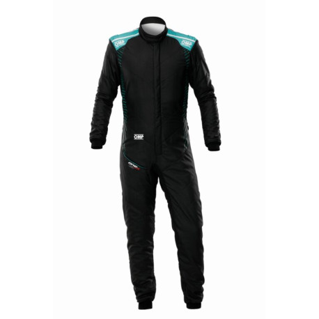 Tute FIA race suit OMP ONE-S Air, black/teal | race-shop.it