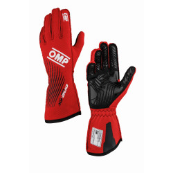 Guanti da gara OMP ONE EVO FX my2026 con FIA (cuciture esterne), rosso