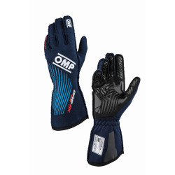 Guanti da gara OMP ONE EVO FX my2026 con FIA (cuciture esterne), blu navy