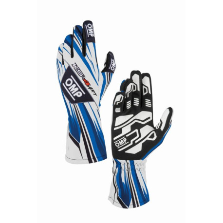 Guanti Guanti da karting OMP KS-4 ART my2026 (cuciture interne), bianco/blu | race-shop.it