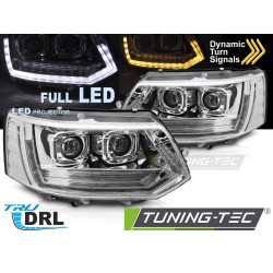 Fari FULL LED TUBE LIGHT T6 LOOK CHROME DRL SEQ compatibili con VW T5 10-15
