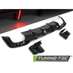 Diffusore doppia uscita nero lucido con luce freno a LED sport style compatibile con AUDI A5 F5 19-23