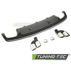 DIFFUSORE DOPPIA USCITA ARGENTO NERO SPORT S STYLE adatto per AUDI A7 C7 14-18