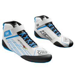 Scarpe da karting omologate FIA OMP KS-2X, bianco/ciano