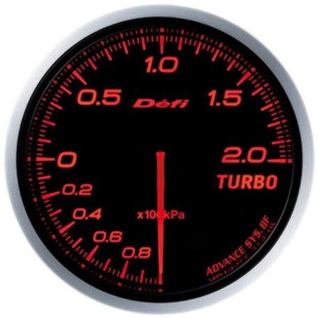 Strumentazione DEFI DEFI ADVANCE gauge, boost pressure 0 - 2 BAR, amber red | race-shop.it