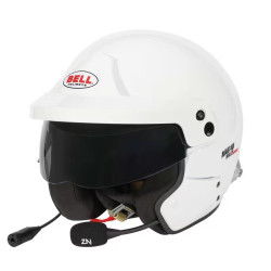 Casco jet da corsa omologato FIA BELL MAG-10 RALLY SPORT (HANS), bianco