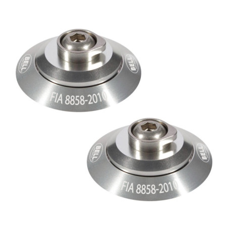 Accessori casco BELL set clip HANS FIA, argento | race-shop.it