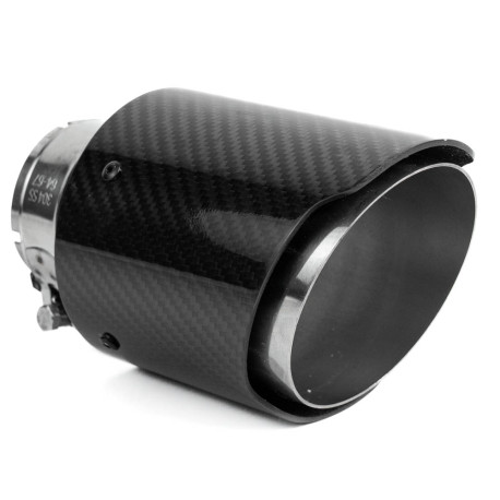With one outlet Terminale scarico RACES CARBON 101mm, ingresso 60mm - Lucido | race-shop.it