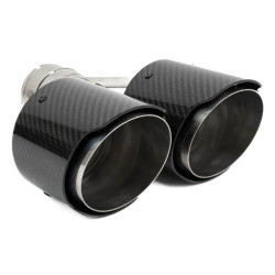 Terminale scarico RACES CARBON 2x89mm, ingresso 63.5mm - Lucido