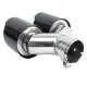 A due uscite Terminale scarico RACES CARBON 2x101mm, ingresso 76mm - Lucido | race-shop.it